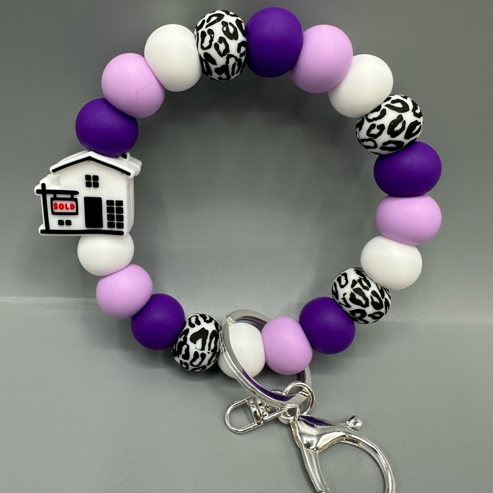 New Home Owners Themed Decorative
Wristlet, Keychain Accessory, Silicone Beads